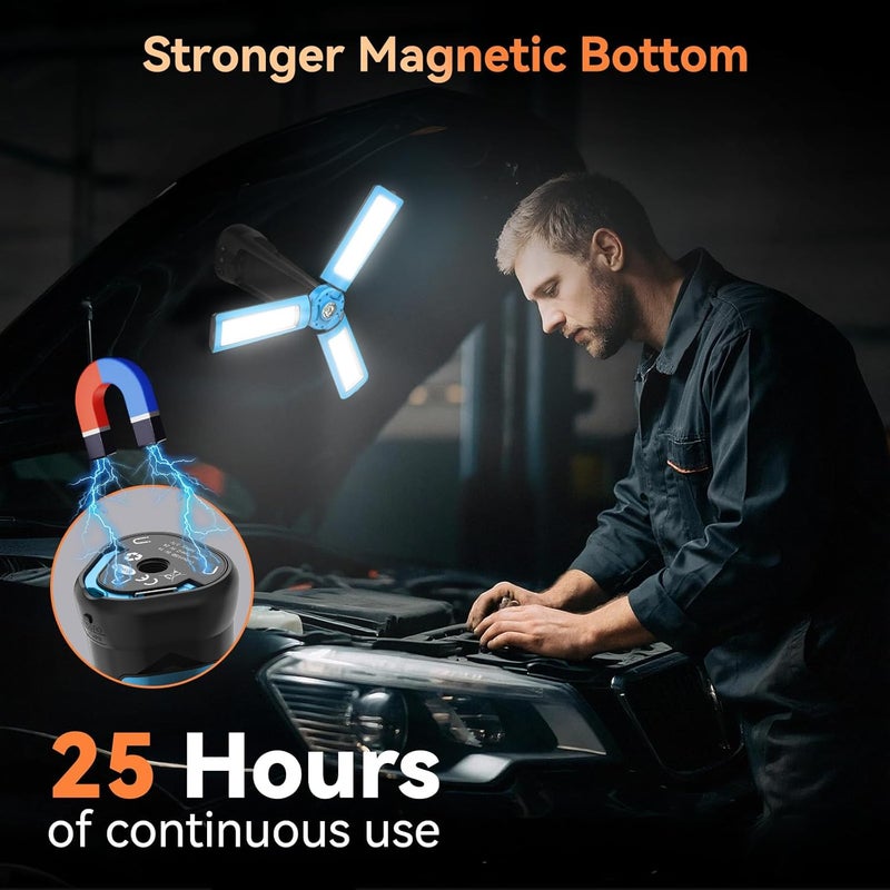 Dimgogo Rechargeable Camping Light with Stand 7ft Max Height, 15000mAh Portable Cordless LED Work Light, 5500 Lumen 6500/4500/3500K Dimmable Emergency Flashlight with Detachable Tripod, Blue - Image 5